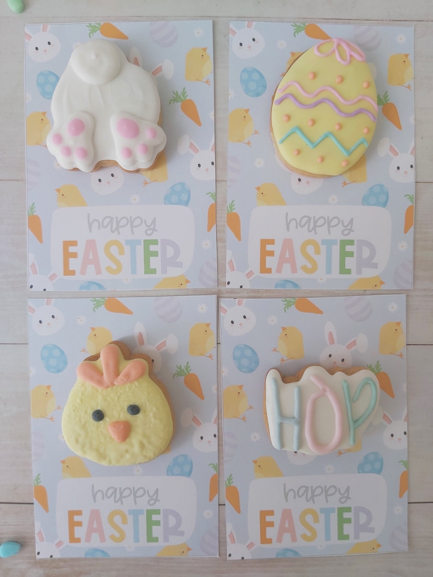 Cookie Card - Blue Happy Easter