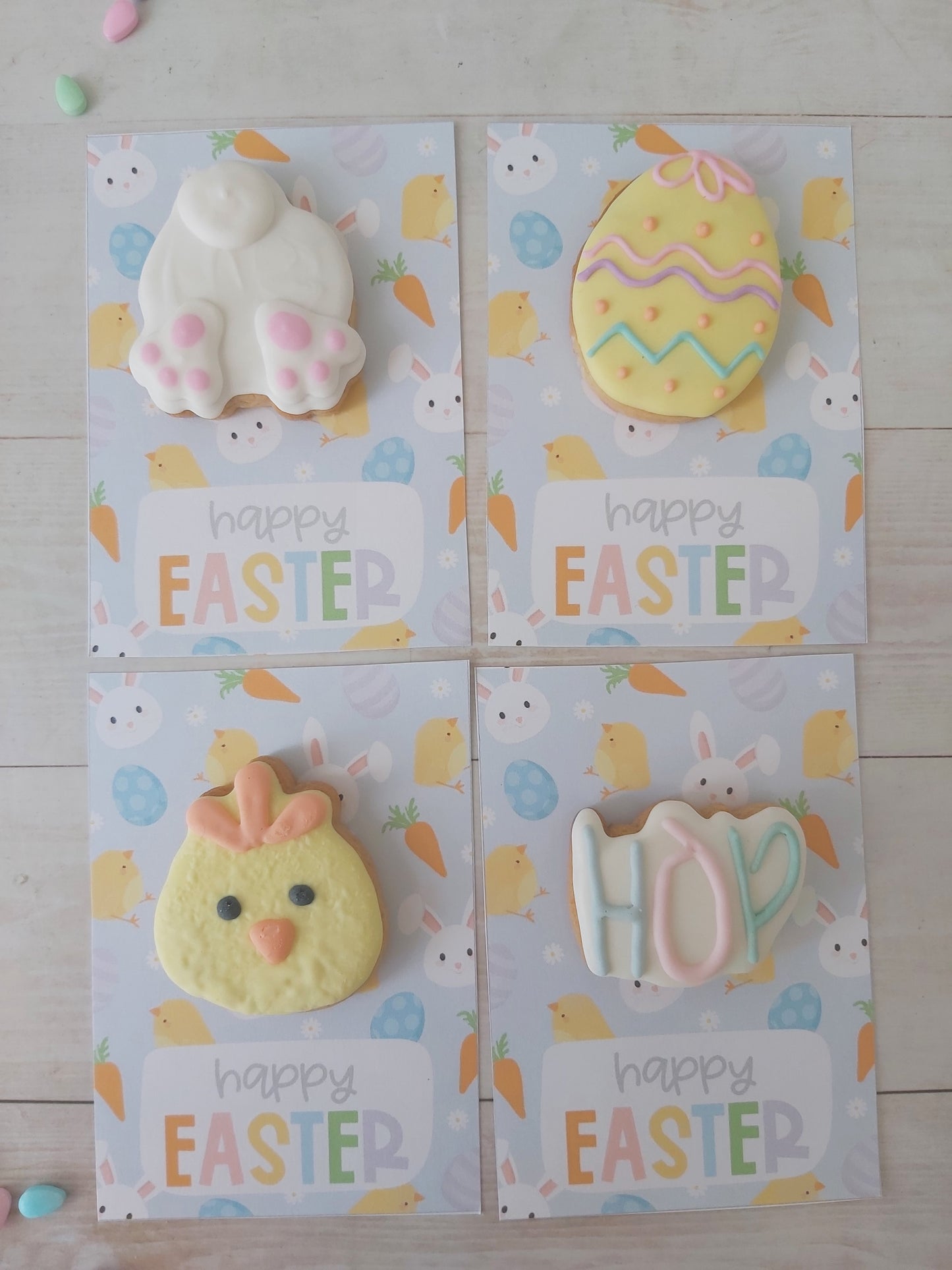Cookie Card - Blue Happy Easter