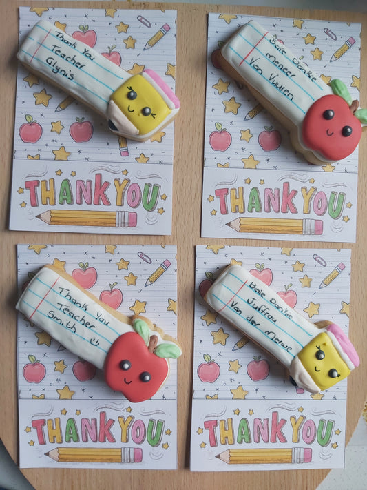 Teacher's Cookie Cards - Thank You