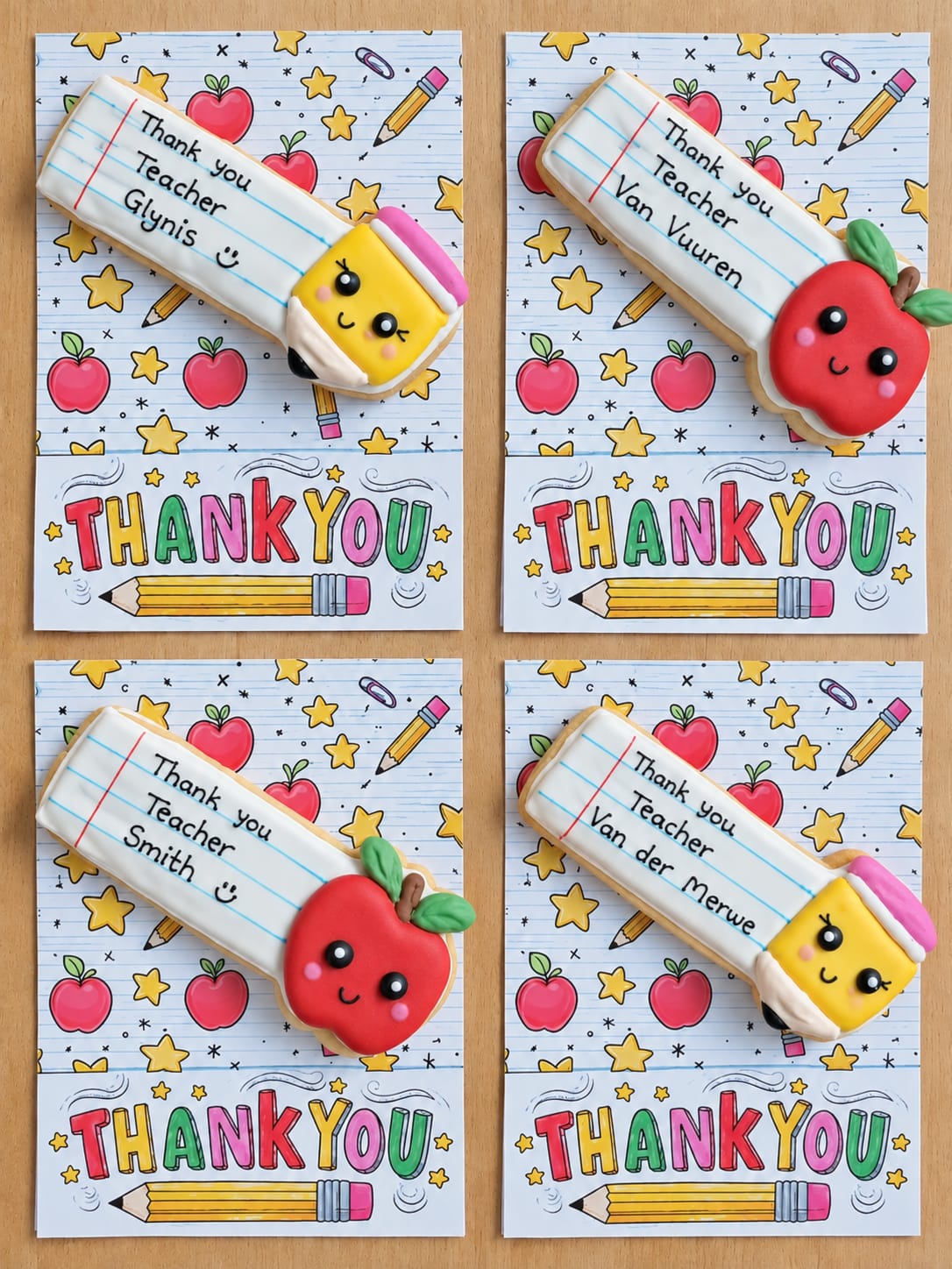 Teacher's Cookie Cards - Thank You